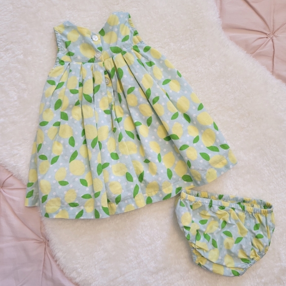 Baby Boden Summer Lemon Dress and Bloomers | 0-3M - Picture 2 of 7